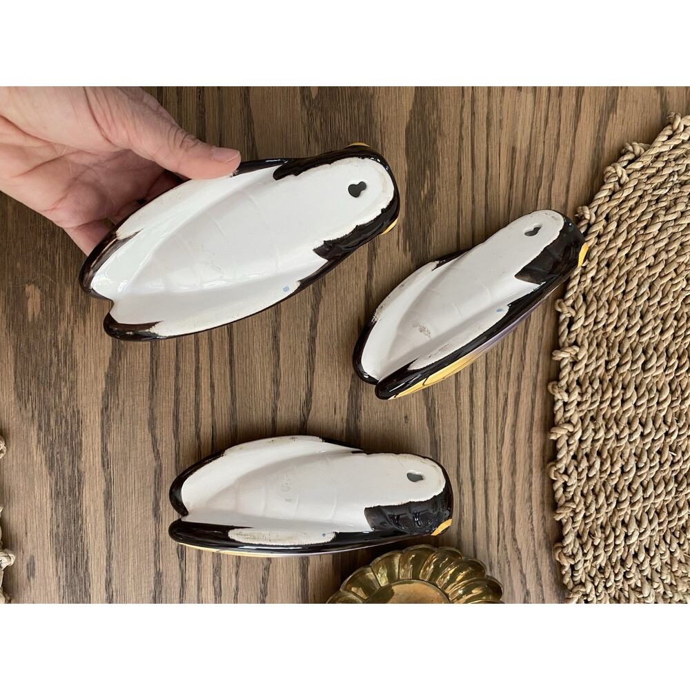 Vintage French Ceramic Cicada Wall Pocket Hanging Vase Set of 3 Made in France - Picture 2 of 8